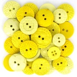 Набір декоративних ґудзиків Dress It Up - Yellow, 50шт., розмір від 1 до 1,8 см