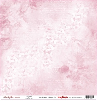 Бумага односторонняя для скрапбукинга от ScrapBerry's - Бабочки - Невесомость, 30,5х30,5 см