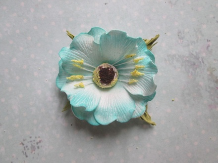 Дикий мак з фоамірану, діаметр 5см, колір бірюзовий, 1 шт.