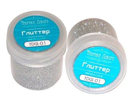 Глітер срібло 20 ml, сухий