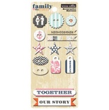 Ґудзики Teresa Collins Designs - Family Stories - Chipboard Buttons