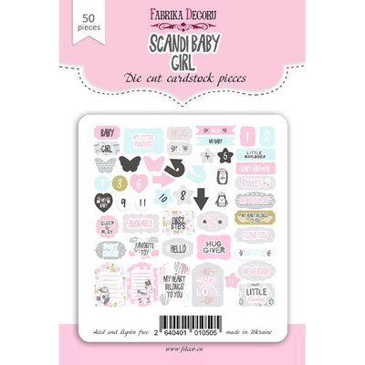 Набір висічок для скрапбукінгу, колекція Scandi Baby Girl, ТМ Фабрика Декору