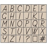 Набор резиновых штампов Studio G - Алфавит, Большие 2 от руки вар.1, 30 штук, на деревянном блоке