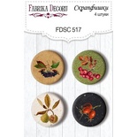Скрап-фішки набір 4шт. Autumn botanical diary 517, ТМ Фабрика Декору.