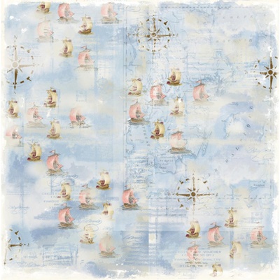 Аркуш паперу для скрапбукінгу від Magnolia - ROW BOAT