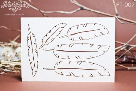Чипборд від Вензелик - Перья, 35х74мм