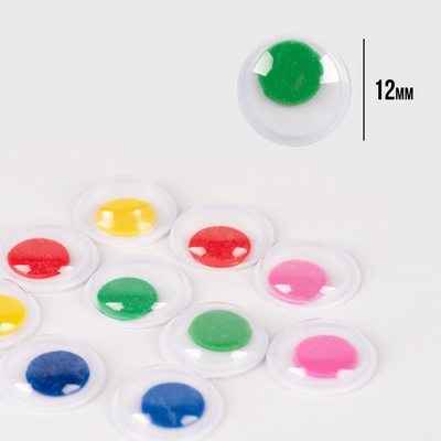 Оченята SANTI самоклейні кольорові 12мм 50 шт.