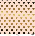 Аркуш одностороннього паперу з золотим тисненням від Scrapmir - "Точки" з колекції Simple Flowers, 30x30 см