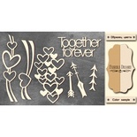 Чипборд Фабрика Декору - Діля серця 4, колір молочний, крафт