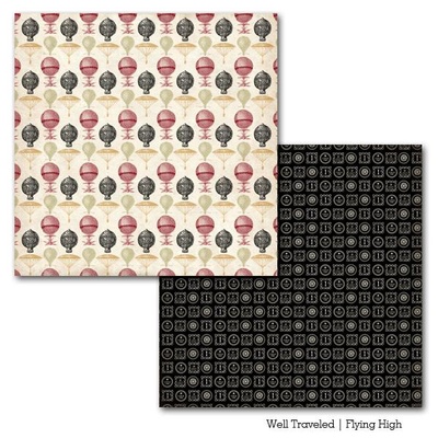 Аркуш двостороннього паперу Carta Bella Well Travelled - Flying High, розмір 30x30 см