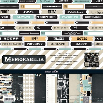 Набор двусторонней скрапбумаги и декора Teresa Collins Designs - Memorabilia - Collection Pack, 30х30 см