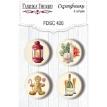 Набір скрап-фішок 4шт. Our warm Christmas 426, ТМ Фабрика Декору