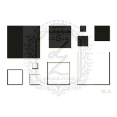 Акриловый штамп Lesia Zgharda N050 Квадраты, набор из 10 штампов