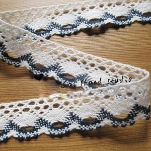 Мереживо біло-чорне, 25 мм, 90cм