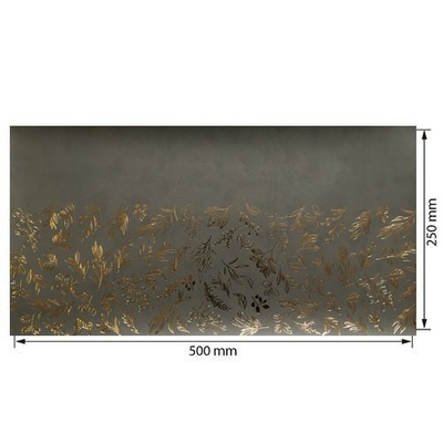 Відріз екошкіри з тисненням золотою фольгою Golden Branches Gray 50x25см, ТМ Фабрика Декору
