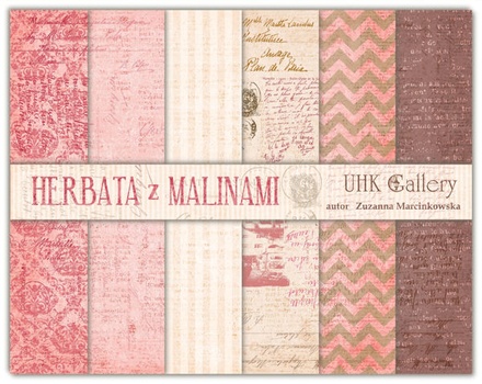 Набор бумаги UHK Gallery - Herbata z malinami, 30х30 см, 6 листов