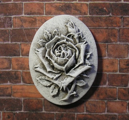 Гіпсова камея від E.В.A. Троянда з патинуванням, 3.6x2.8 см