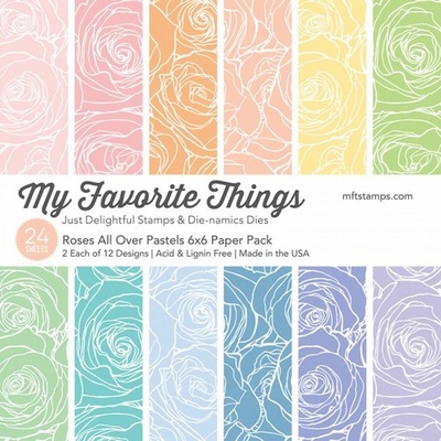Набір паперу My Favorite Things - Roses All Over Pastels Paper Pack, розмір 15х15см, 24 аркуші.