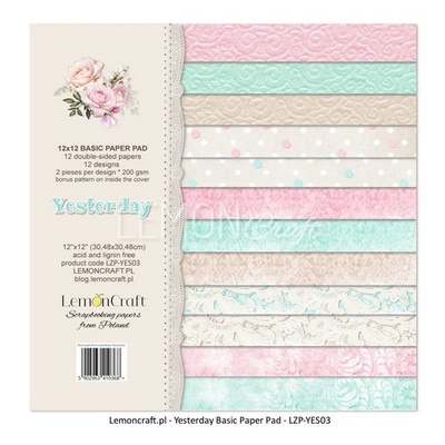 Набір скрап-паперу LemonCraft - Yesterday Basic, базовий, 30.5x30.5см, двосторонній