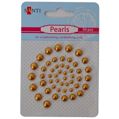 Набір перлин самоклейних золотих, 50 шт., ТМ Santi