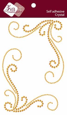 Прикраса зі стразів Завиток, колір топаз, 2 шт., розмір упаковки 12x20.5см