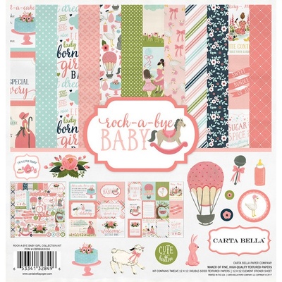 Набор бумаги Carta Bella Rock-A-Bye Girl Collection Kit, 30х30 см