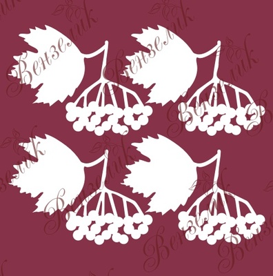 Чипборд від Вензелик - Набір гроно калини, розмір: 37x49 мм