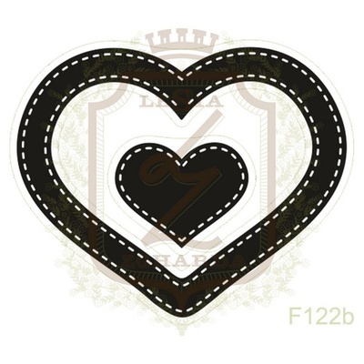 Набор акриловых штампов Lesia Zgharda F122b СЕРДЕЧКА ПРОШИТІ, 2 штуки, ширина 3.6 см