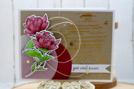 Набір ножів і штампів від Poppystamps - Peony Stems and Blossoms