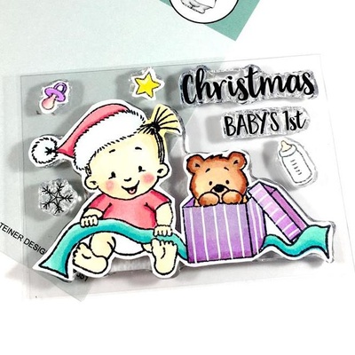 Набір штампів Gerda Steiner - Baby Girl Christmas 3x4 Clear Stamp Set