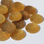 Кабашон зі стразами, колір жовтий, 24x6мм, 1 шт.