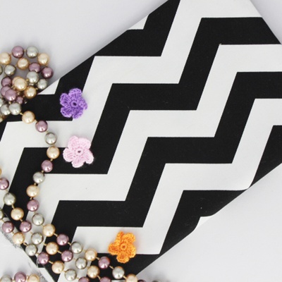 Тканина Оксфорд, шеврон великий, чорний, 45х55см