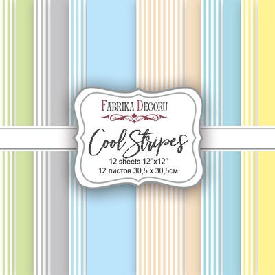 Набір скрап-паперу Cool Stripes, 30,5x30,5см, Фабрика Декору