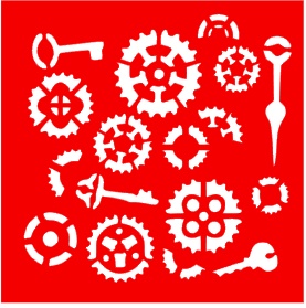 Трафарет - Шестеренки, 18*18см