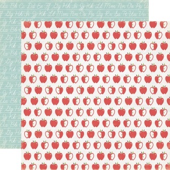 Аркуш двостороннього скрап-паперу is for Apple - Яблуко, Paper & Echo, Echo Park, 30x30 см