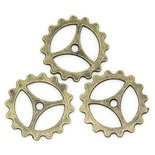 Металева шестерня, колір антична бронза, діаметр 23 мм, 1 шт.