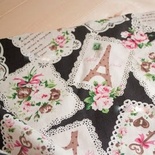 Лен с хлопком, Письма в Париж - черный, размер:50х70см