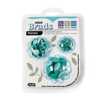 Брадсы от We R Memory Keepers - Basic Brads Painted - Aqua 
