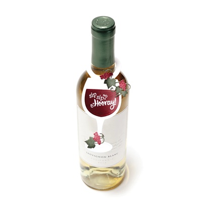 Ножи для вырубки + штампы от Spellbinders - Wine Glass Bottle Tag Stamp and Die Set