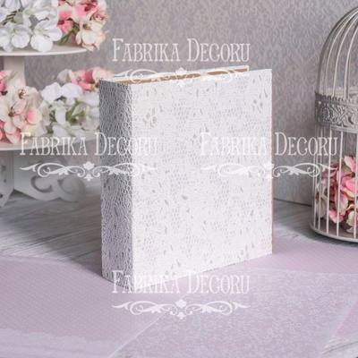 Заготовка альбома Белое кружево, 20см x 20см, крафт, TM Fabrika Dekoru