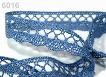 Мереживо бавовняне, колір небесно - синій, ширина 18мм, 90см