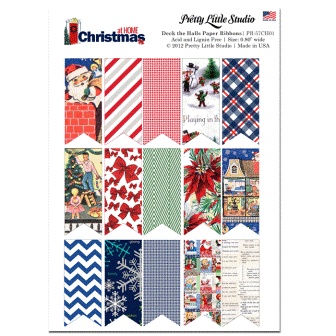 Паперові прикраси — Прапорці від Pretty Little Studio - Deck the Halls Paper Ribbons