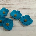 Набір паперових квітів від Scrap Klumba, блакитні, 6 шт., діаметр 2,8 см