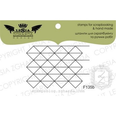 Акриловий штамп Lesia Zgharda F135b Ромбо-трикутники, розмір 4,5x3 см