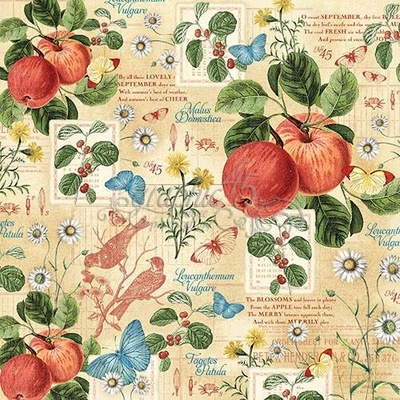 Лист бумаги Graphic 45 - Time to Flourish - September Flourish, размер 30х30 см, двусторонняя