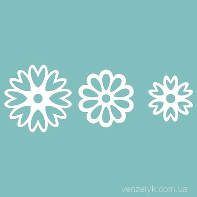 Чипборд від Вензелик - Набір квітів 02, від 18 до 27 мм, розмір: від 18 до 27 мм
