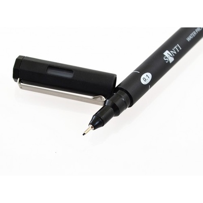 Графический линер ТМ Santi Fine Line, черный, толщина линии 0,1 мм.