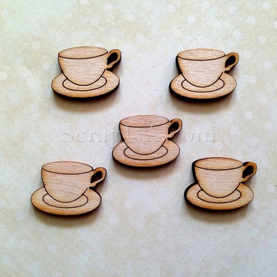 Деревʼяна фігурка WOOD-018 - Чашка з блюдцем, 1 штука