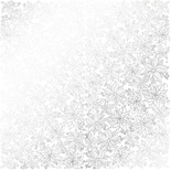 Аркуш одностороннього паперу зі срібним тисненням, дизайн Silver Poinsettia White, 30,5см х 30,5см, ТМ Фабрика Декору