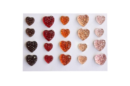 Клейові сердечки від ScrapBerryʼs, 20 шт., 8 і 10 мм, яскраві